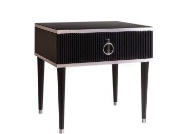 Тумба прикроватная Римини СОЛО (Черный/Серебро) РМТП-1(s)