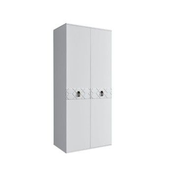 Шкаф 2-х дверный Bogemia Farfalle (Белый/Черный) БМШ2/2(Fa)