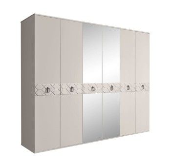 Шкаф 6-ти дв. с зеркалами Bogemia Wood Fa (Шелк/Черный) БМШ1/6(Wo)