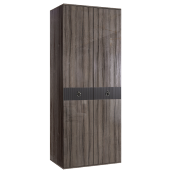 Шкаф 2-х дверный Римини СОЛО (Орех империя/Серебро) РМШ2/2(s)