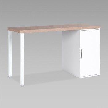 ИНГАР 2/ДВ/T стол письменный 140x75x55, дуб беленый/белый