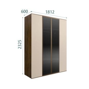 Шкаф 4-х дв. Bogemia Woodline Air (Ваниль/Золото) БМШ2/42(2)