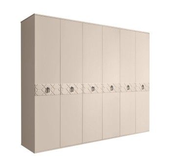 Шкаф 6-ти дв. Bogemia Farfalle (Ваниль/Хром) БМШ2/6(Fa)