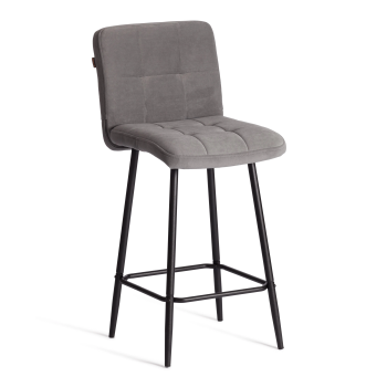 Полубарный стул Medeo/Медео, велюр, серый, 29, 42х56х102 см