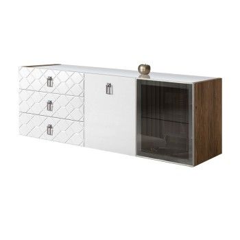 Комод 1.6м Bogemia Woodline Fly Fa (Белый) (Lakobel/Хром) БМКМ-4[5][10]