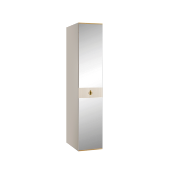 Шкаф 1-но дверный с зеркалом Римини СОЛО (Слоновая кость/Золото) РМШ1/1(s)