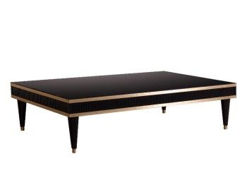 Журнальный столик узкий Римини СОЛО (Черный/Золото) РМСТ-3(s)