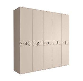 Шкаф 5-ти дв. Bogemia Farfalle (Ваниль/Хром) БМШ2/5(Fa)
