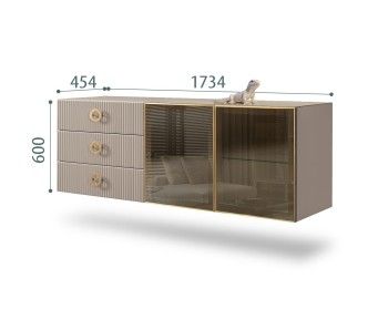 Комод 1.6м Bogemia Fly Farfalle (Мокка) (Lakobel/Золото) БМКМ-4[5]