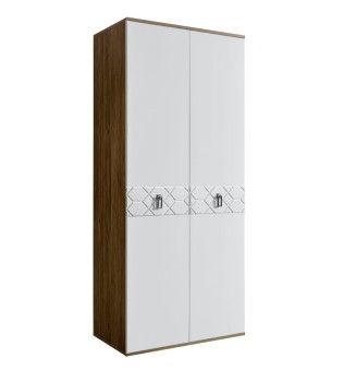 Шкаф 2-х дверный Bogemia Woodline Fa (Белый/Хром) БМШ2/2