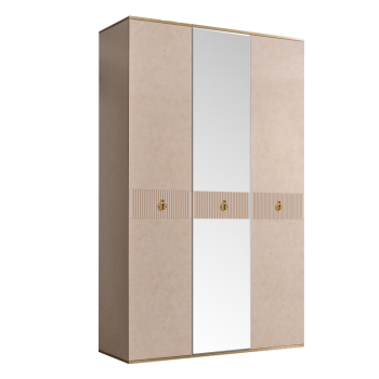 Шкаф 3-х дверный с зеркалом Римини СОЛО (Латте/Золото) РМШ1/3(s)