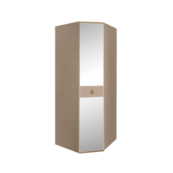 Шкаф угловой с зеркалом Римини СОЛО (Латте/Золото) РМШУ1/1(s)