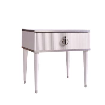 Тумба прикроватная Римини СОЛО (Белый/Серебро) РМТП-1(s)