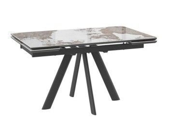 Стол с керамическим покрытием Джейтон-140 (Pandora gloss st cer/черный) 140(30+30)х85