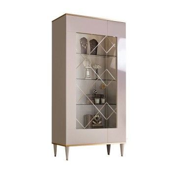 Витрина 2-ств. Римини (Слоновая кость/Золото) (Левая) РМВ2-2С