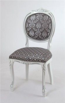 Стул Милорд №12 (Белый + патина серебро/ткань Yara 149/1; Yara diamond 149/1)