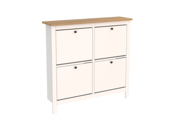 САГА тумба для обуви 113х108 белая/ясень