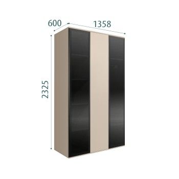 Шкаф 3-х дверный Bogemia Air (Ваниль/Черный) БМШ2/3(2)