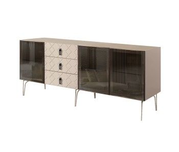 Комод 2.1м Bogemia Farfalle (Ваниль) (Novabuk/Черный) БМКМ-5(Fa)[5]