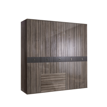 Шкаф 5-ти дверный с ящиками Римини СОЛО (Орех империя/Серебро) РМШ2/51(s)