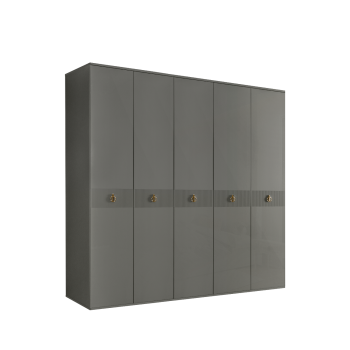 Шкаф 5-ти дверный Римини СОЛО (Серый/Золото) РМШ2/5(s)