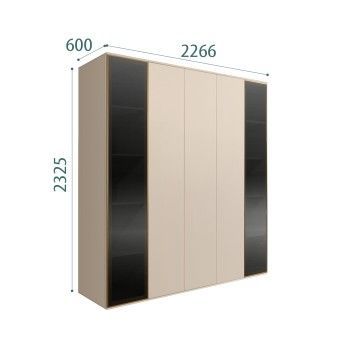 Шкаф 5-ти дв. Bogemia Air (Ваниль/Золото) БМШ2/5(2)