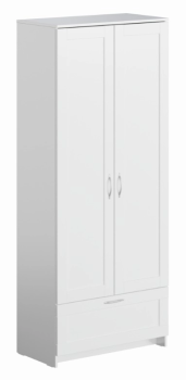 БРИМНЭС / СИРИУС Шкаф ИКЕА / IKEA для одежды 2 двери и 1 ящик белый