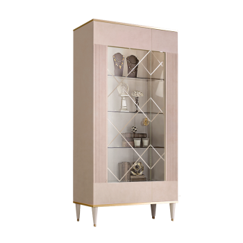 Витрина 2-ств. Римини СОЛО (Латте/Золото) (Левая) РМВ2-2С(s)