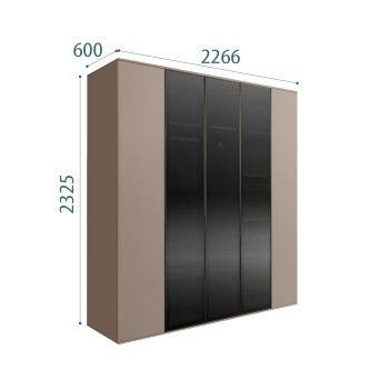 Шкаф 5-ти дв. Bogemia Air (Мокка/Черный) БМШ2/5(3)