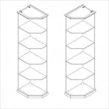Натали стеллаж для шкафа левый белый глянец