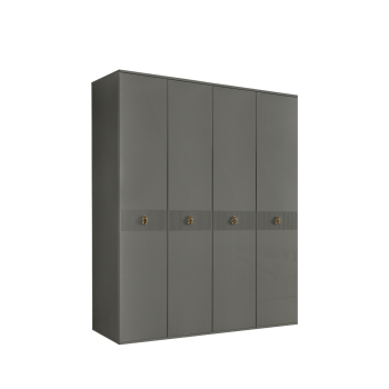 Шкаф 4-х дверный Римини СОЛО (Серый/Золото) РМШ2/4(s)