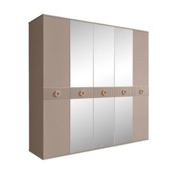 Шкаф 5-ти дв. с зеркалами Bogemia Fillini (Мокка/Золото) БМШ1/5(Fi)