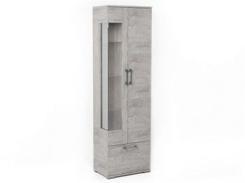 Пенал Д-3п со стеклом правый, Денвер (600*377*2020) Риббек серый, 31306