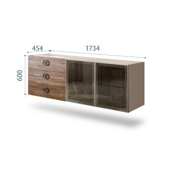 Комод 1.6м Bogemia Fly Wood Fi (Мокка) (Novabuk/Хром) БМКМ-4[5]