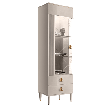 Витрина 1-ств. Римини СОЛО (Бежевый/Золото) (Левая) РМВ1-1С(s)