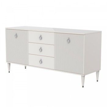 Комод для гостиной 1.6м Римини СОЛО (Бежевый/Серебро) РМКМ-4(s)