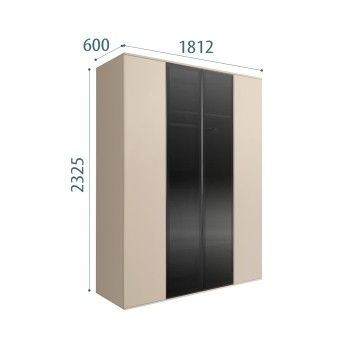 Шкаф 4-х дв. Bogemia Air (Ваниль/Черный) БМШ2/4(2)