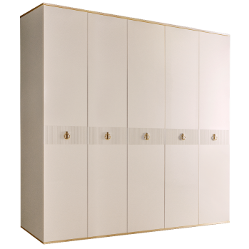 Шкаф 5-ти дверный Римини СОЛО (Слоновая кость/Золото) РМШ2/5(s)