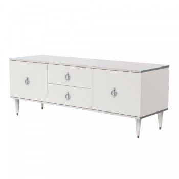 Тумба под телевизор Римини (Белый/Серебро) РМТ-3