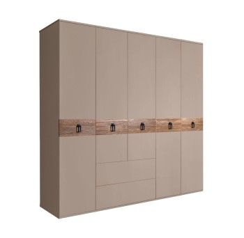 Шкаф 5-ти дверный с ящиками, Bogemia Wood Fa (Мокка/Черный) БМШ2/51(Wo)