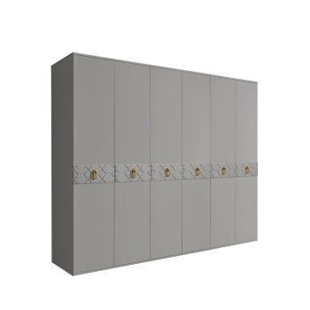 Шкаф 6-ти дв. Bogemia Farfalle (Серый/Золото) БМШ2/6(Fa)