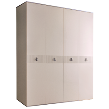 Шкаф 4-х дверный Римини СОЛО (Слоновая кость/Серебро) РМШ2/4(s)