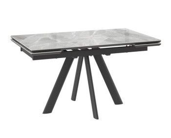 Стол с керамическим покрытием Джейтон-140 (91stone grey gloss st cer/черный) 140(30+30)х85