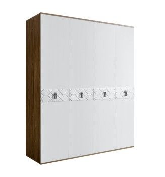 Шкаф 4-х дверный Bogemia Woodline Fa (Белый/Хром) БМШ2/4