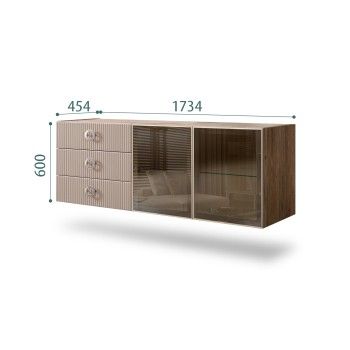 Комод 1.6м Bogemia Woodline Fly Fi (Мокка) (Novabuk/Хром) БМКМ-4[5]