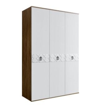 Шкаф 3-х дверный Bogemia Woodline Fa (Белый/Хром) БМШ2/3