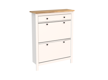 САГА тумба для обуви 92х122 белая/ясень