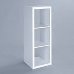 КАЛЛАКС / ФОРА Стеллаж ИКЕА / IKEA 3, с тремя открытыми ячейками, тамбурат, цвет белый | изображение 1