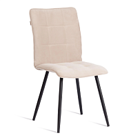 Стул обеденный Bari, ткань велюр, 46х55х89, молочный/черный, (Porsche 2)
