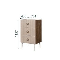 Комод Bogemia Woodline Fi (Ваниль) (Novabuk/Хром) БМКМ-1